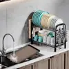 Estante de Almacenamiento Multifuncional de Cocina para Secar Tazones, Escurridor, Caja de Almacenamiento para Cubiertos, Estante para Cuchillos y Platos, Escurridor de Platos