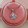 Coroa de amor estilo europeu e americano com pingente de colar nova corrente feminina pingente de diamante X453