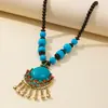 Sombrero para Fotos de Viaje de Xizang, Disfraz de Baile Fotográfico Estilo Étnico, Cadena de Suéter, Joyería con Colgante Personalizado para Fotos de Viaje de Yunnan
