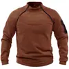 Suéter para hombre de punto cruzado europeo y americano, otoño e invierno, cálido, holgado, color liso, para exteriores, cálido, transpirable, táctico, ropa para hombre