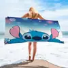 Toalla de Baño de Microfibra de Secado Rápido Transfronteriza, Toalla de Playa, Toalla Cuadrada, Diseño de Lilo y Stitch, Fabricante de Origen