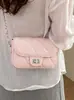 Yuezhi 2026 Verão Nova Bolsa Pequena de Corrente Estilo Chanel para Mulheres, Bolsa de Ombro Texturizada de Alta Qualidade, Bolsa Transversal Matelassê