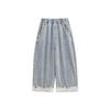 Jeans Vintage con Encaje Hueco para Niñas Wulibu 2026 Primavera y Otoño Lindos Versátiles Holgados Rectos