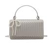 2025 Cor Pura Simples Tecido Textura Casual Elegante Estilo Estrangeiro Prático Metal Bolsa Carteiro Bolsa de Ombro Axila para Mulheres