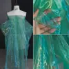 Tejido de organza de alta densidad de dos colores, malla degradada, brillo translúcido, caída, falda esponjosa, tejido para diseñador de ropa