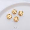 Vietnam Sha Jin forte retenção de cor contas de trevo de quatro folhas furo grande ouro nuvem corda vermelha pulseira acessórios diy de ouro duro 3D