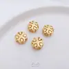 Ouro de Areia Vietnamita Cor Forte Retenção Trevo de Quatro Folhas Espaçador Furo Grande Cor Nuvem Posterior Pulseira de Corda Vermelha Acessórios DIY de Ouro Duro 3D