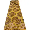 Tejido de encaje de malla con bordado floral grande tridimensional, tejido de diseñador para vestidos de novia africanos, Tejido de Tul