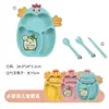 Conjunto de Louça Antibacteriana para Bebê: Pratos Fofos de Frango e Urso para Crianças, Conjunto de 4 Peças para Jardim de Infância