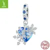 Dijes de plata diseño original copo de nieve de invierno pulsera DIY colección de cuentas figura Navidad plata S925 accesorios de cuentas