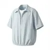 Conjunto de Dos Piezas para Hombre Primavera/Verano Camisa de Manga Corta a Rayas Estilo Coreano Moda Casual Versátil Top Camiseta para Parejas