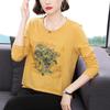 Camisetas de Algodón Puro de Manga Larga para Primavera y Otoño para Madres de Mediana Edad y Mayores, Tops de Mujer, Camisetas Básicas Modernas y Elegantes, Ropa Exterior de Otoño