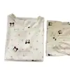 Novo Conjunto de Pijama Feminino de Algodão Nuvem Verão Manga Curta Gola Redonda Casual Plus Size Solto Roupa de Casa Feminina Peça Externa