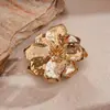 Conjunto de Joias Versátil de Metal Pleated Flower de Camada Dupla Europeu e Americano Transfronteiriço Anel de Pulseira Nicho de Luxo Leve para Mulheres