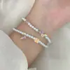 Pulsera de Perlas de Múltiples Capas Estilo Francés, Moderna y Delicada, Elegante Pulsera para Mujer, Versátil para el Uso Diario, Realza el Tono de Piel, Joyería de Estilo Lujo Ligero