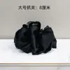 Presilha de Cabelo de Cetim Nuvem com Diamantes Brilhantes, Prendedor de Cabelo Grande de Tecido Preto, Acessório de Cabelo para Mulheres