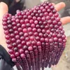 Pedras Naturais Lapidadas Calcedônia Granate Soltas Pedras Redondas Roxo Fumê Acessórios para Joias DIY Pulseiras com Contas Colares