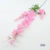 Delphinium de 3 ramas flor de seda artificial para decoración de salón de bodas, escenario y centro comercial, arreglo floral artificial para expositores de techos altos
