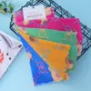 4 piezas de toalla cuadrada estampada de vellón de coral 30*30 paño de cocina para platos toalla pequeña para niños engrosada absorbente para el cabello