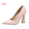 Nuevos zapatos de tacón alto de moda para mujer de estilo europeo y americano de Juyuan, disponibles en stock, con punta fina, de comercio exterior, talla grande, zapatos de vestir de moda para mujer sin cordones