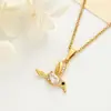 Versátil para el Viaje Diario Joyería Elegante Lujo Ligero Collar Chapado en Oro Colgante de Circonita Cadena para Clavícula Moda de Gama Alta Personalidad