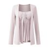 Elegante y Casual Conjunto de Cárdigan con Top Tubo para Mujer, Nuevo Estilo Verano 2025, Diseño Atmosférico con Chaleco Acolchado + Mangas Largas