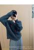 Tricô Feminino Estilo Preppy Coreano Bordado de Flores Outono Inverno Moda Versátil Redutor de Idade Tricô de Cor Contrastante