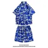 Pantalones Cortos Camisa de Verano para Hombre 2025 Nuevo Traje de Moda Versátil Estampado de Celebridad de Internet Casual Secado Rápido Transpirable