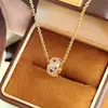 Colar com Pingente Jardim de Rosas de Luxo Leve Mais Vendido do Xiaohongshu para Mulheres, Colar Estilo Palácio com Toque de Alto Padrão e Corrente Clavícula Elegante