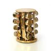 Nueva botella de vidrio con cabeza redonda dorada, tarro para condimentos, botella de condimento giratoria de acero inoxidable 430, venta al por mayor