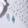 Cyansea Pegatinas para Uñas con Flores de Rosa Blanca Estilo Japonés Estéreo en Relieve Pegatinas para Uñas con Adhesivo Trasero Pegatinas Decorativas