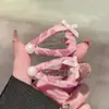 Pinza para el Cabello Exquisita de Gama Alta Estilo Coreano para Niños, Pinza BB con Lazo Rosa, Pinza para Flequillo, Pinza Lateral, Pinza Pequeña