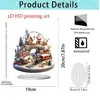 Decoraciones de Año Nuevo transfronterizas, set de tren miniatura temático de Navidad, plano acrílico 2D, impermeable, adecuado para estudios, salas de estar y escritorios