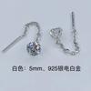 Pendientes de cuerpo entero con borlas de moda, chapados en oro blanco y plata S925 con circonitas de cuatro garras.
