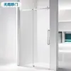 Foshan Aço Inoxidável Box de Banho Reto Hotel Banheiro Divisória de Tela Comércio Exterior Exportação Porta de Vidro Deslizante para Banheiro