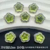 Incrustado com Diamantes, Cabaça de Jade Sintético, Estrela de Cinco Pontas, Contas Separadas com Múltiplos Furos, Superfície de Anel de Caixa Mágica, Pulseira Colar de Contas Feito à Mão DIY