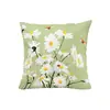 Funda de Almohada de Tela con Margaritas Estilo Transfronterizo, Funda de Cojín Decorativa Acogedora para el Hogar, Cojín de Estilo Pastoral para Sala de Estar y Dormitorio, Soporte Lumbar