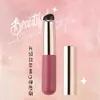 Pincel de Labios Redondo de Silicona Suave Pequeño con Tapa, Pincel de Maquillaje Multifuncional de Mango Corto para Corrector, Pincel de Labios de Silicona para Mezclar Labial