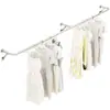 Perchero de pared lateral fijo, barra de ropa de pared, soporte simple de acero inoxidable para interiores, perchero
