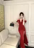 Vestido Sexy de Alcinha com Decote V Profundo para Boate, Vestido de Festa com Fenda para Emagrecer, Roupa de Trabalho para Técnico de Sauna