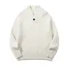 Suéter de Tricô com Costela Vertical Estilo Retro Old Money Rumen Meng Masculino Inverno Solto Gola Henley de Um Botão Malha Estilo Workwear