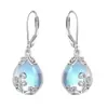 Aretes Rosa Moonlight para Mujer, Aretes Sencillos y de Alta Gama de Piedra Lunar, Modernos y Versátiles, Aretes Creativos Estilo Ins