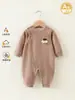 Mono de bebé para otoño e invierno, ropa para recién nacidos estilo primavera y otoño, capa interior engrosada, traje de gateo cálido, ropa exterior para bebé