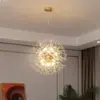 Nuevo Candelabro de Cristal de Diente de León Nórdico para Sala de Estar, Lujo Ligero, Popular en Línea, Moderno y Sencillo para Sala de Estar, Dormitorio y Comedor