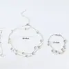 Colar Longo Dupla Camada Pérola, Pulseira e Brincos Conjunto Versátil Estilo Francês Mais Vendido na Amazon Transfronteiriço Europeu e Americano