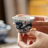 Xícara de Chá de Porcelana Azul e Branca Estilo Antigo para Uso Doméstico, Xícara Mestra de Cerâmica, Conjunto Único de Chá Kung Fu, Estilo Retrô
