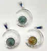 Colar Pingente Cruzado Quente Atacado Pedra Natural Cristal Ágata Pedra Semi-preciosa Lua Sol Liga Inserida Joias