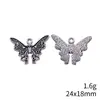 24x18mm 1,6g Prata Antiga Acessórios para Joias Pingente de Borboleta Feito à Mão DIY