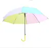 Guarda-chuva transparente de cabo longo, fresco e simples, guarda-chuva automático de haste reta colorido, atacado, presente, guarda-chuva para publicidade, estampa de logotipo, presente corporativo