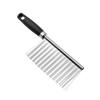 Cuchillo ondulado para patatas de diente de lobo de corte comercial multifuncional, cuchillo para cortar patatas Langya engrosado de grano profundo para uso doméstico, cuchillo elegante para patatas fritas